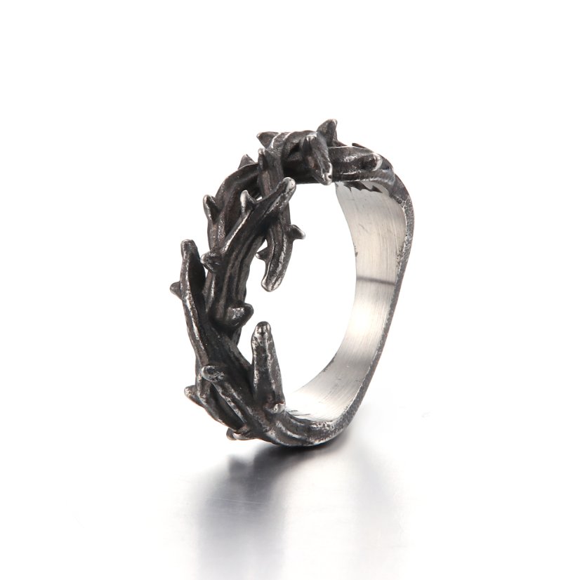 Rings Vintage Jesus Crown of Thorns Stainless Steel Ring