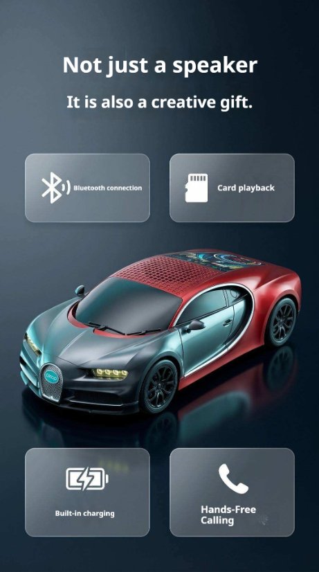 Portable Outdoor Bluetooth Speaker KP-848 Wireless Bluetooth Car Model Speaker