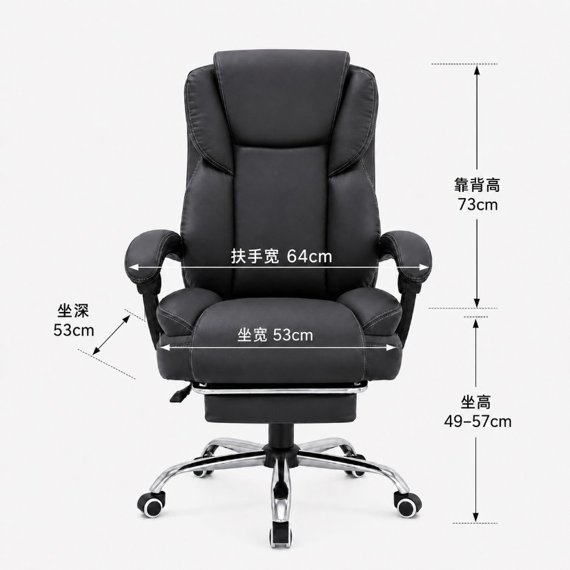 Office Chairs Adjustable Reclining Office Chair with Footrest
