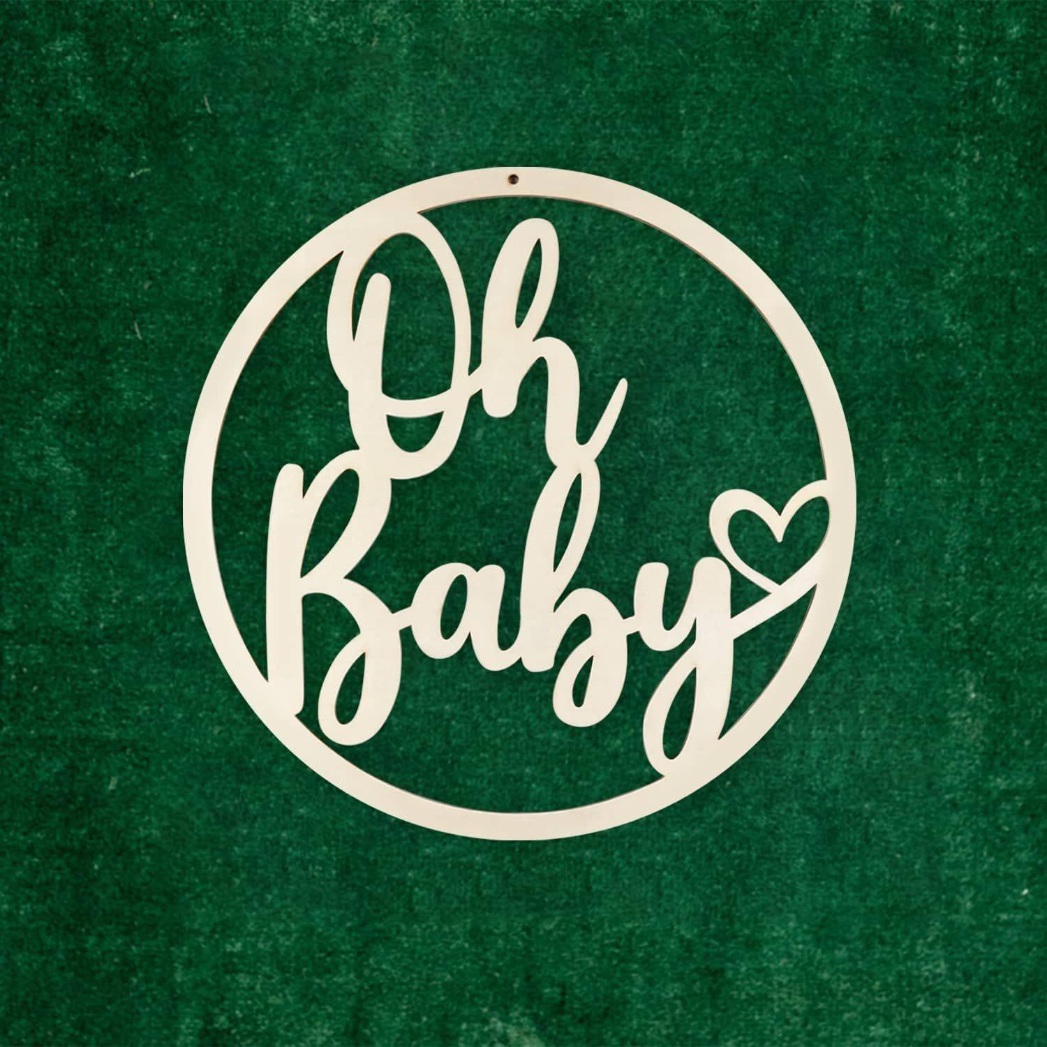 Infant Baptism Letter Hollow Wall Hanging Large Circle Baby Sign