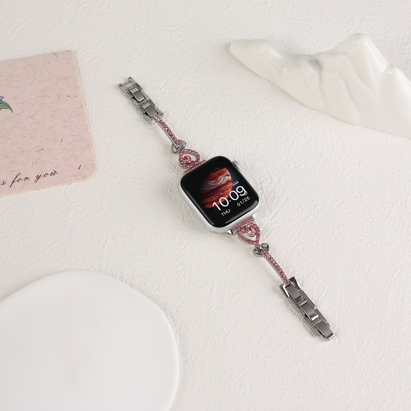 Watch strap Heart Key Rhinestone Metal Strap for Apple Watch All Series