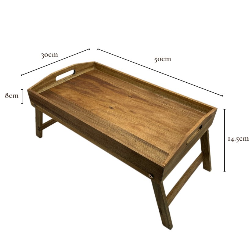 Handle Tray Foldable Acacia Wooden Tray Table | Custom Sizes Available