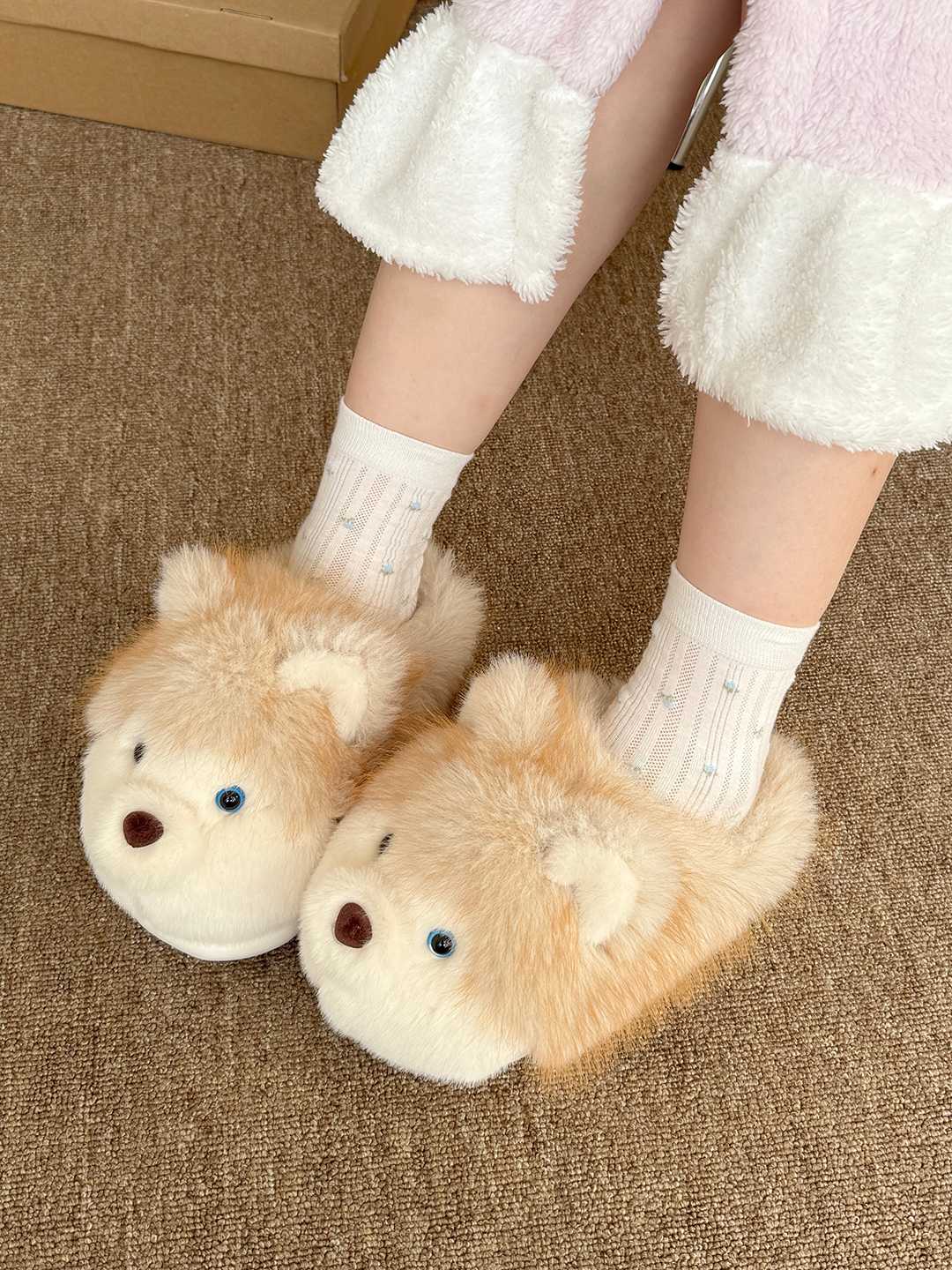 Women's Shoes Cartoon dog cotton slippers