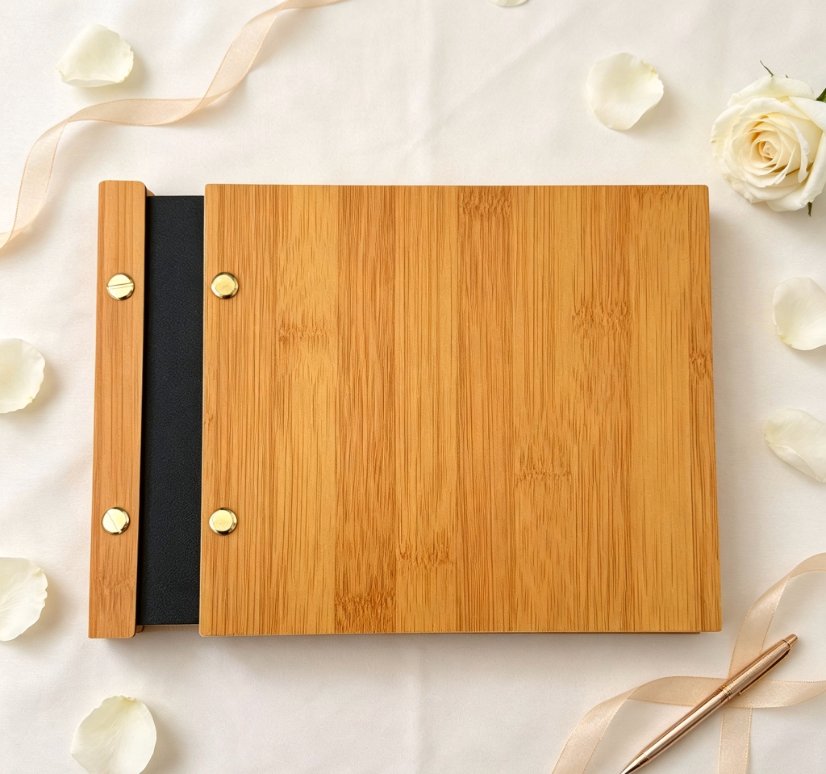 Personalized Photo Album Wooden Wedding Guest Book
