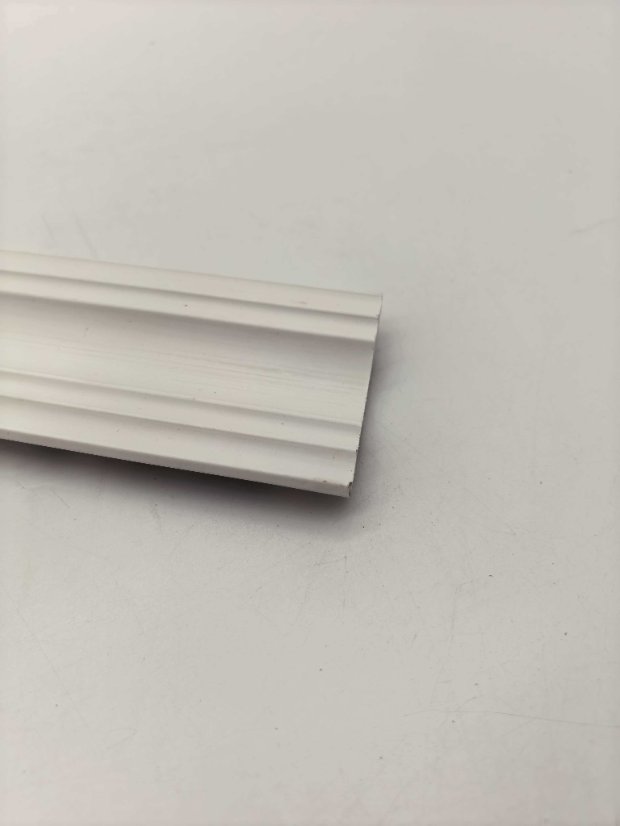 cornice PS Multi Vertical Strip Shallow Curved Recessed Wall Panel, White Minimalist 3D Decorative Slat