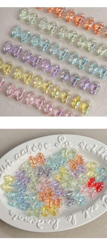 Transparent Iridescent Plated Beads bow beads