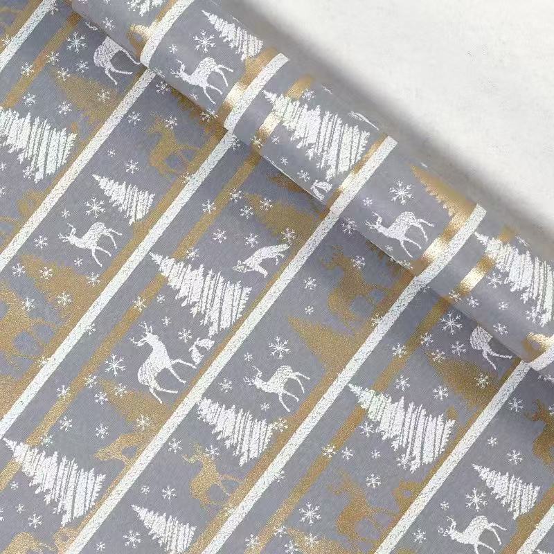 Christmas gift wrapping paper Gold & Silver Metallic Christmas Gift Wrapping Paper