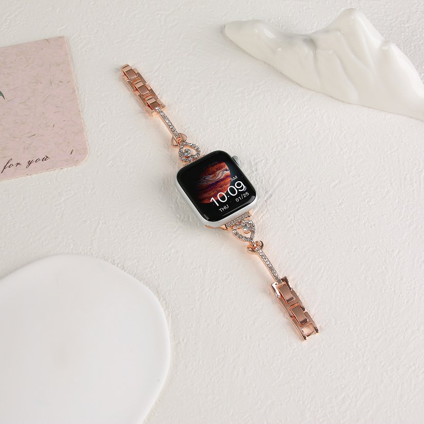 Watch strap Heart Key Rhinestone Metal Strap for Apple Watch All Series