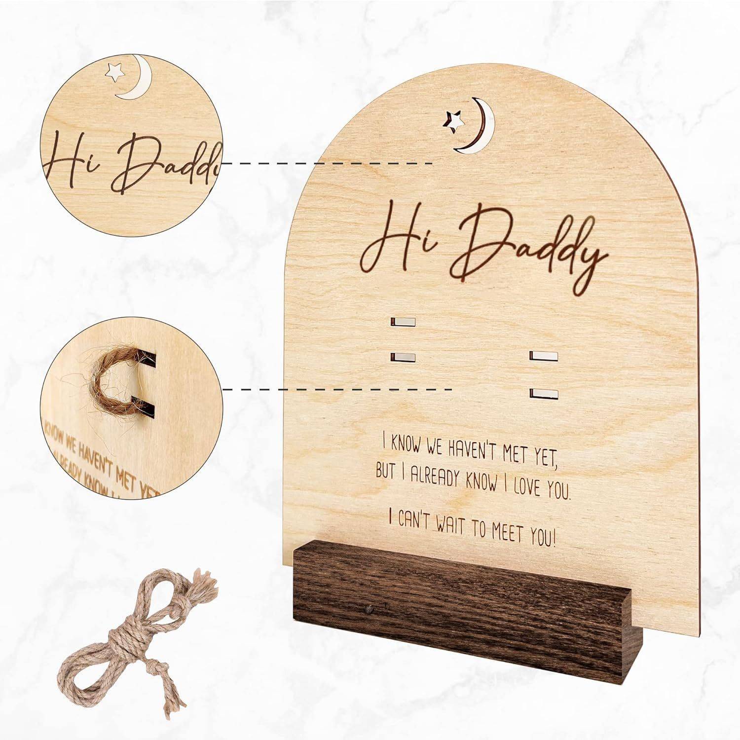 Infant Baptism Creative Wooden Pregnancy Test Commemorative Ornament Photo Frame