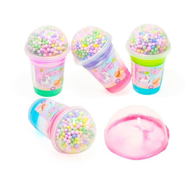 Slime Rainbow Foam Bead Mixable Glossy Stretch Slime Toy