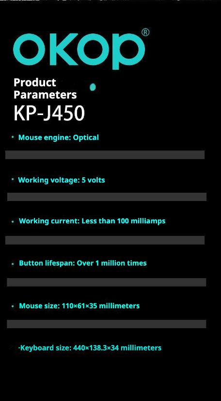 Mouse and keyboard KP-J450 Mouse and keyboard set