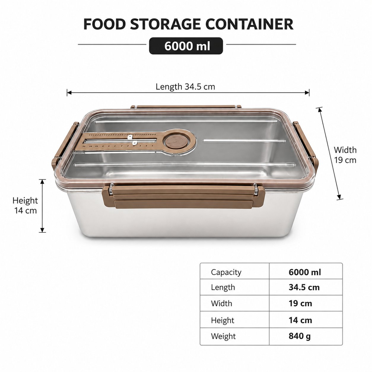 Food Storage 304 Stainless Steel Food-Grade Markable Food Storage Container