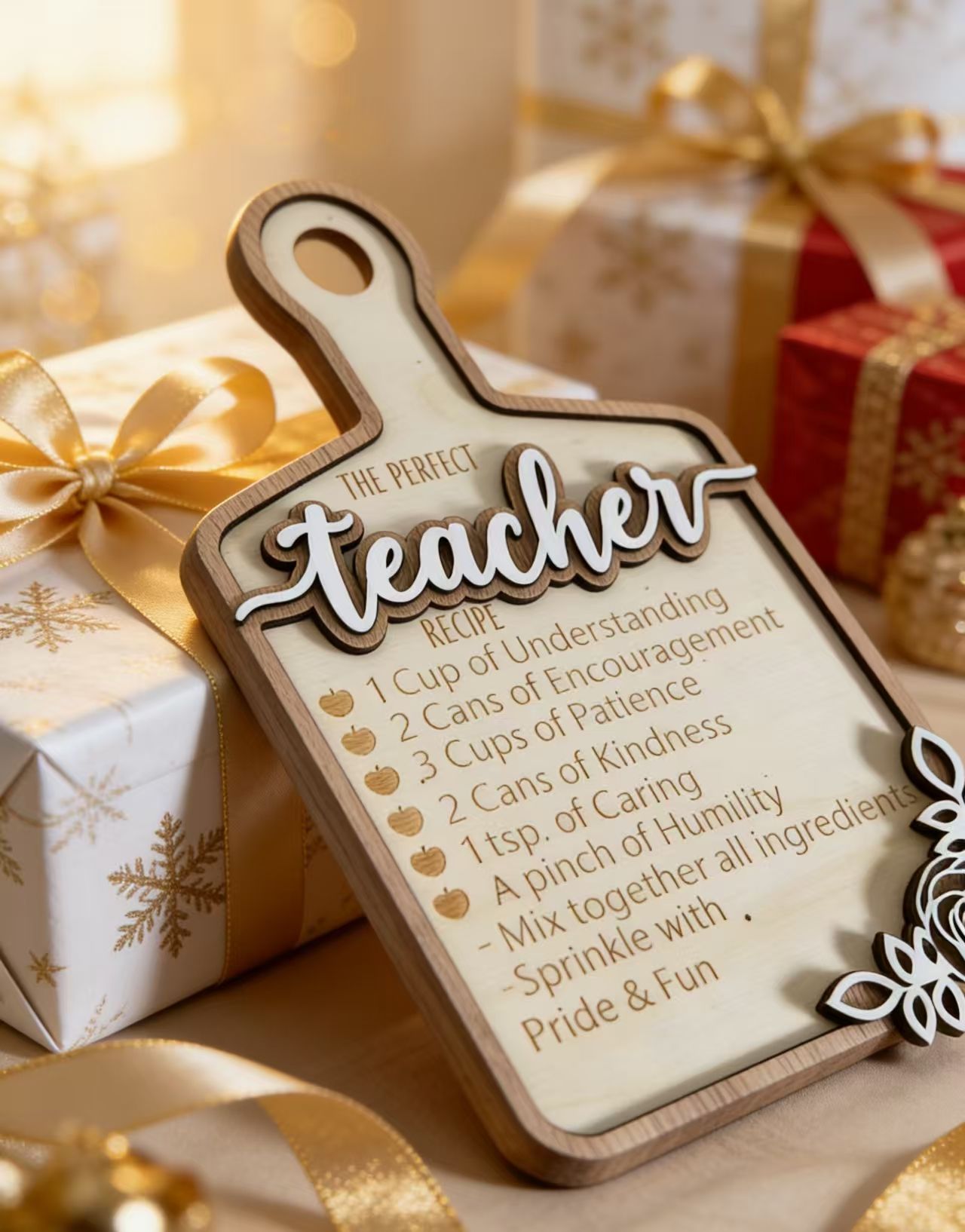 Holidays, gifts Wooden Teacher Ornament Desktop Craft