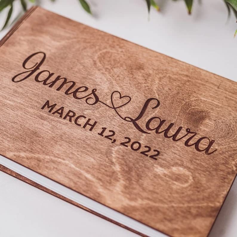 Wedding Sign-in Rustic Style Wooden Personalized Guest Book Wedding Guest Sign-in Book