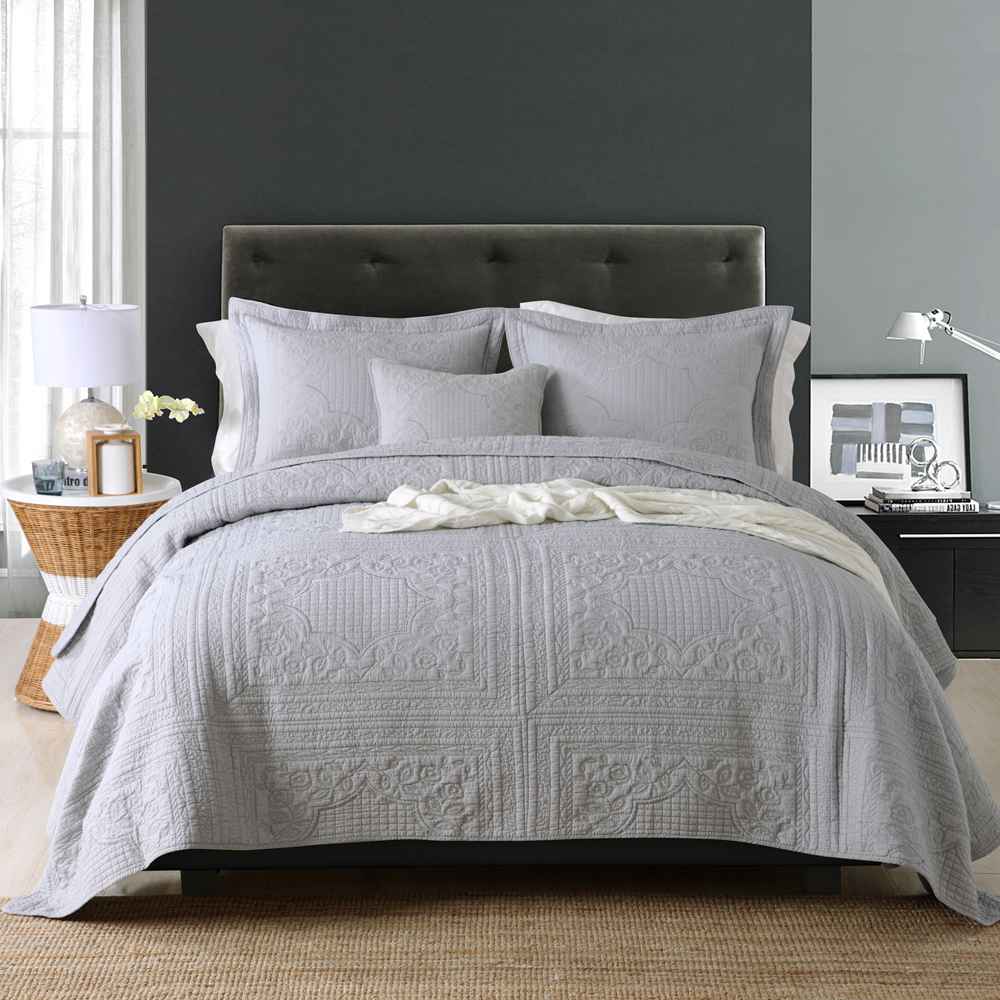 3-Piece Sets Encrypted Quilting Quilt Set Square Flower