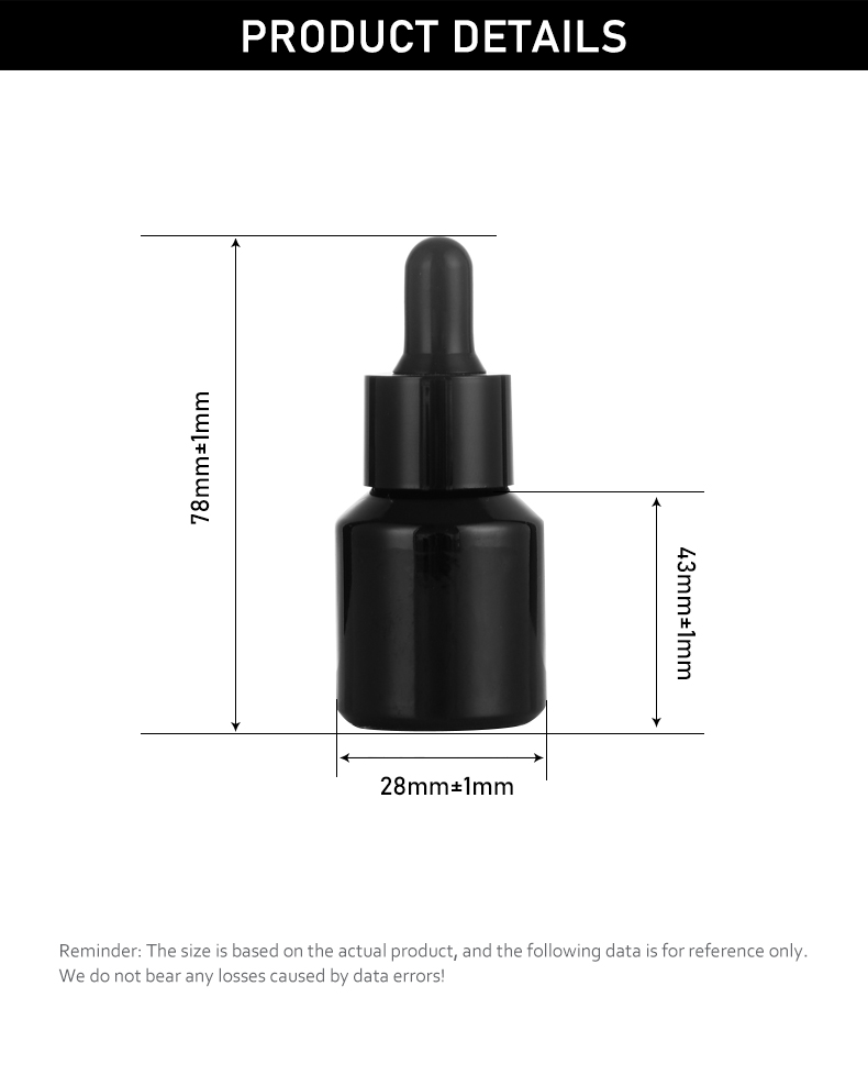 frasco cuentagotas 15ml Classic Round Glass Dropper Bottle for Serum Concentrates