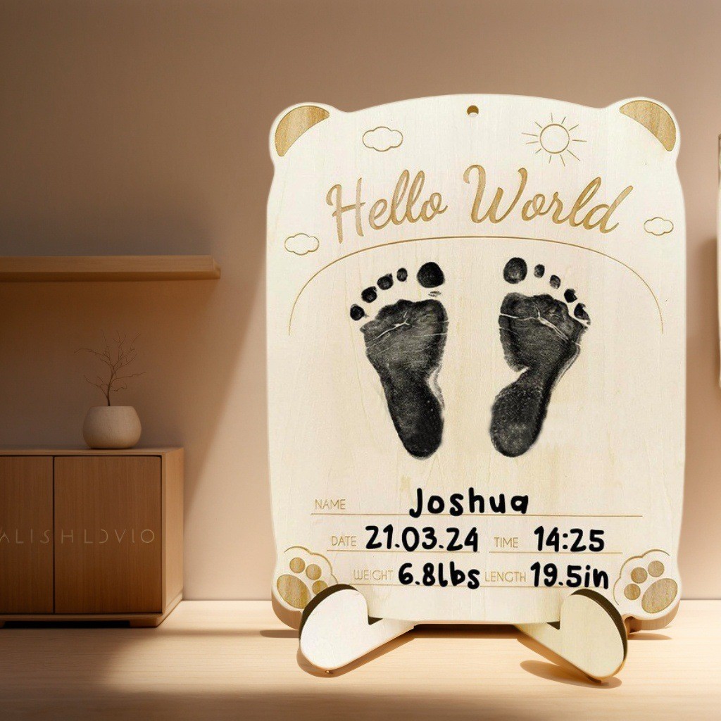 Infant Baptism Wooden Double-Sided Ultrasound Photo Frame