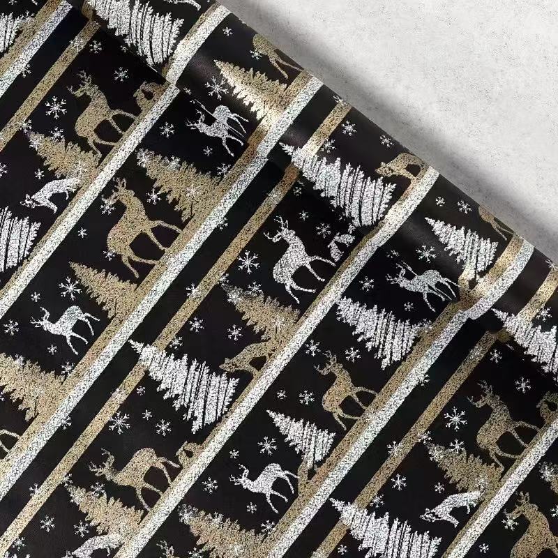 Christmas gift wrapping paper Gold & Silver Metallic Christmas Gift Wrapping Paper