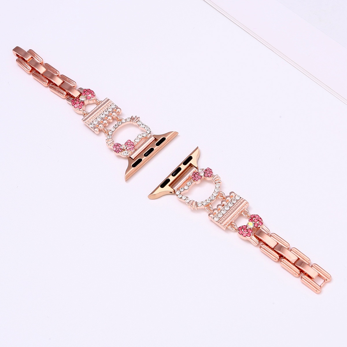 Alloy watch band KT Cat Rhinestone Metal Strap for Apple Watch All Series