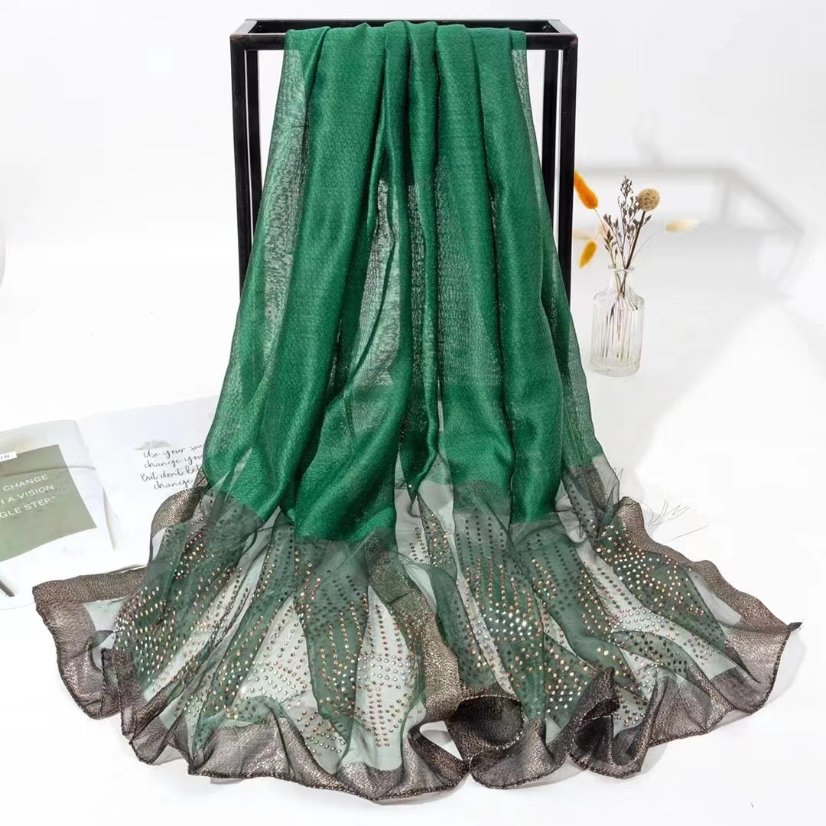 Rhinestone Long Scarves Paisley Rhinestone Lightweight Long Scarf