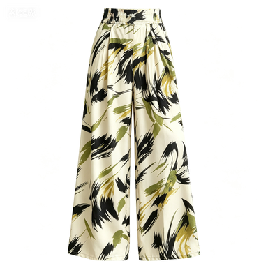 Outdoor Casual Women's Printed High-Waist Wide-Leg Pants