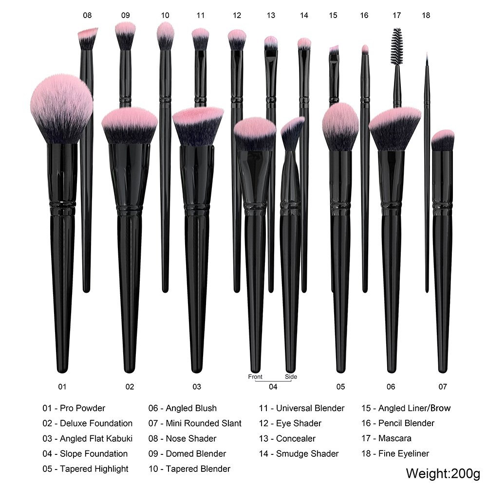 Professional Makeup Brush Set 18Pcs Pro Deluxe Makeup Brushes set with Make up Brush Holder
