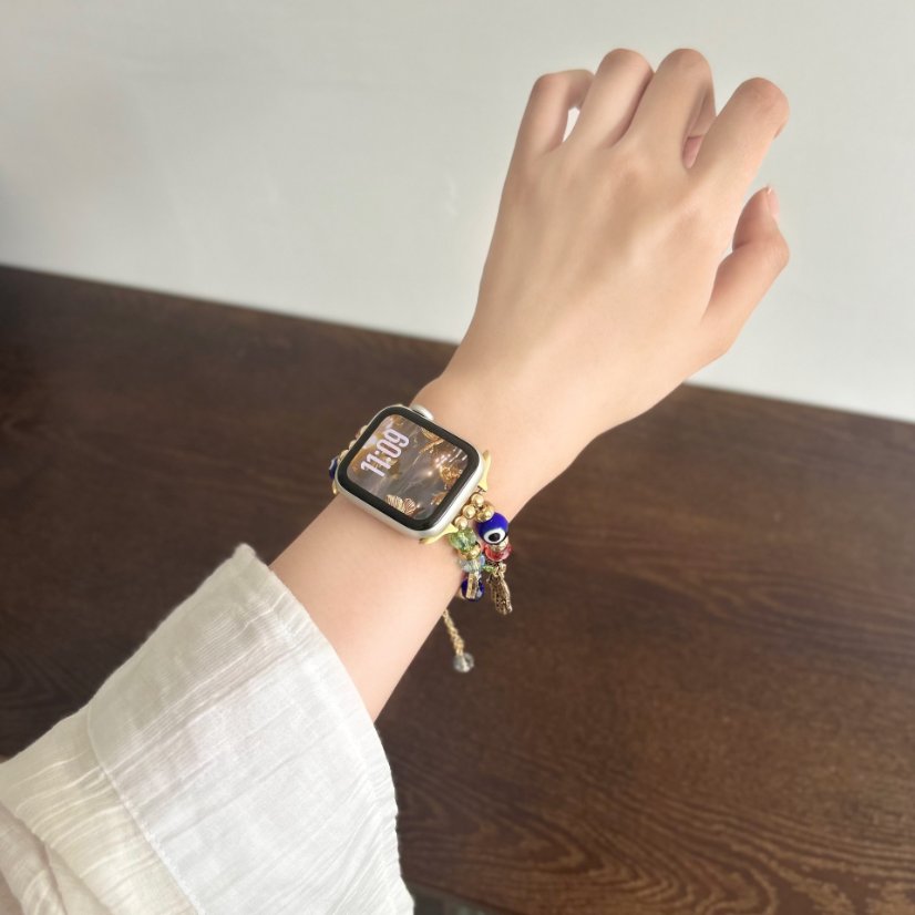 Watch strap Creative Buddha Hand Beaded Strap for Apple Watch Series S9/8/7/6/5/4/3/Ultra