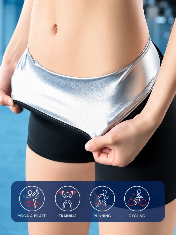 legging-shorts-capri-pant Sauna Sweat Shorts Pants Compression Workout Gym Exercise Waist Trainer Body Shaper Thighs Tummy Control
