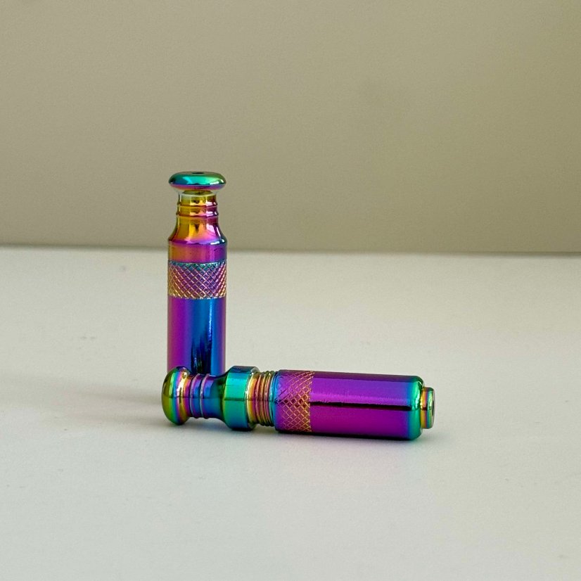 Novelty Storage Tubes Iridescent Diamond‑Pattern Bullet Storage Tube