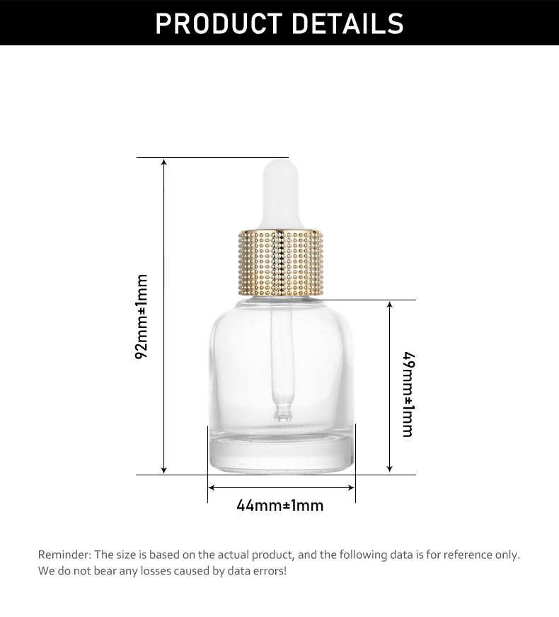 frasco cuentagotas 30ml Stylish Dropper Bottle with Distinctive Middle Ring – Chunky Design