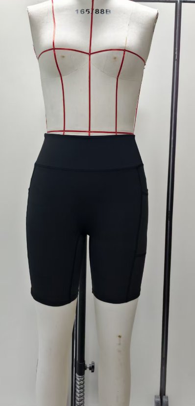 Yoga shorts Cross-Border Women‘s Yoga Shorts with Pockets | Naked-Feel High-Waist Gym Shorts — Style 60740