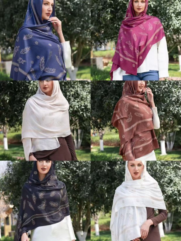 Rayon Viscose Long Scarves Jacquard Long Scarf, Headscarf and Shawl
