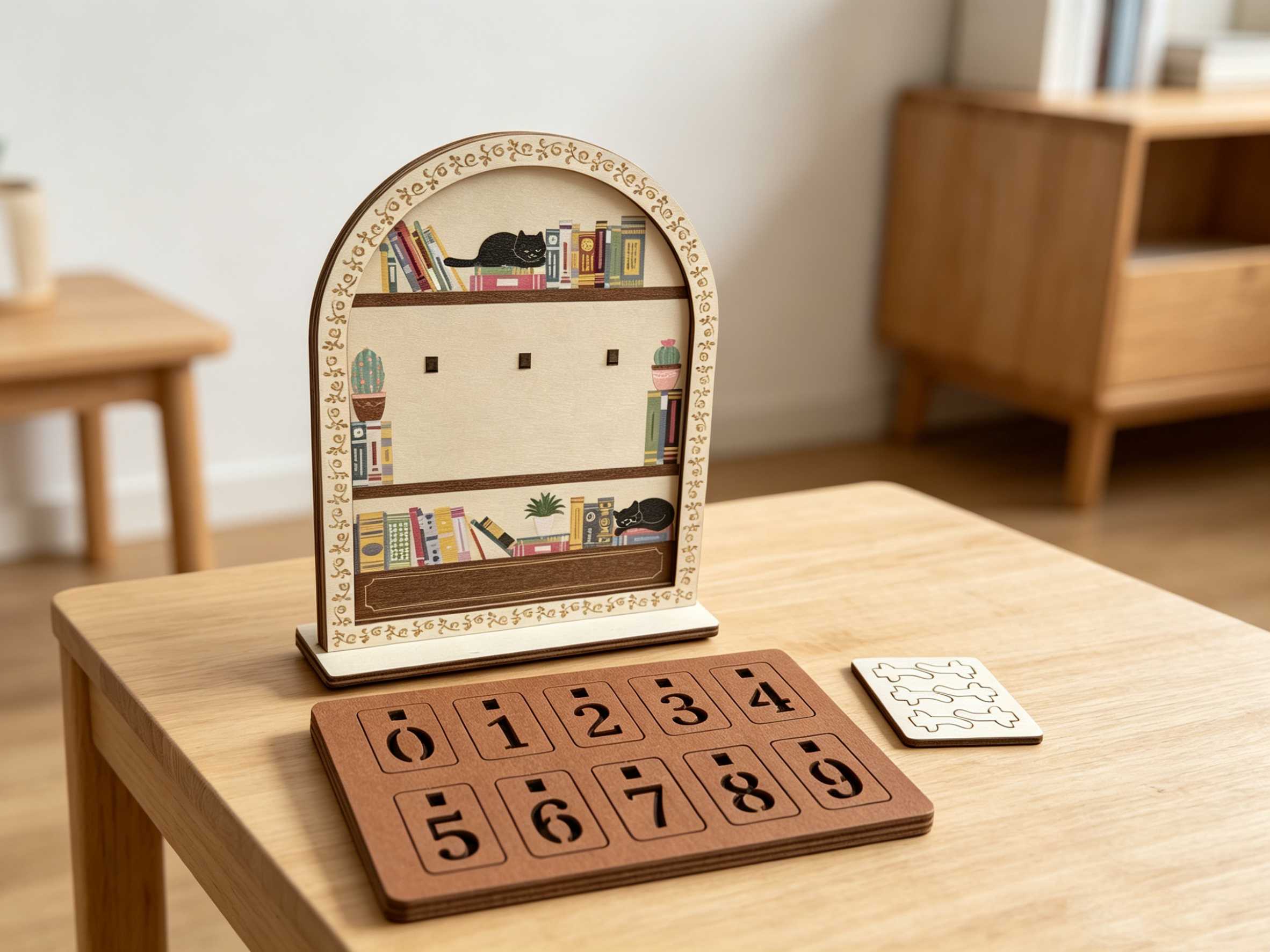 Holidays, gifts Cat Bookshelf Reading Counter
