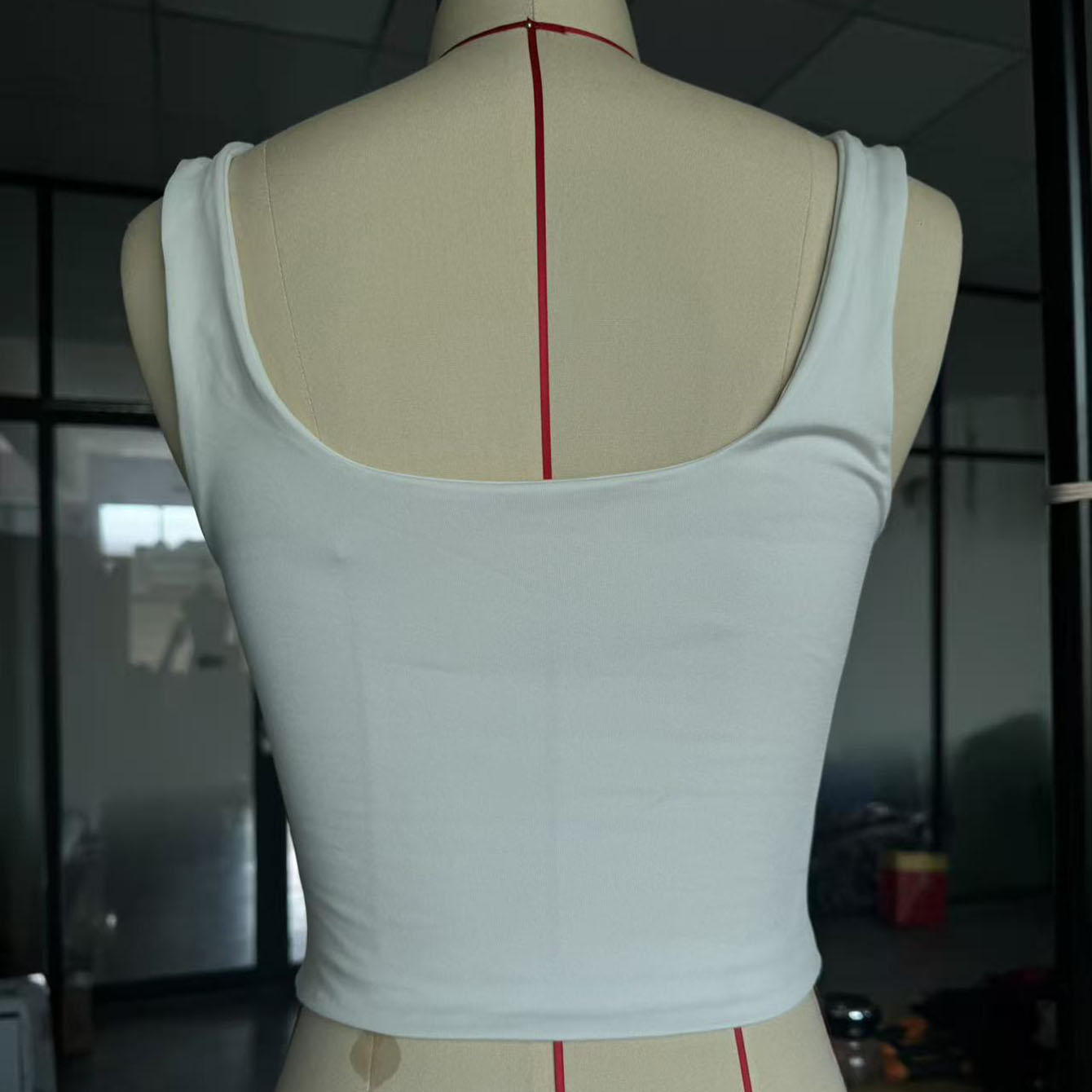Tops 6303 Ruched Square-Neck Cropped Camisole