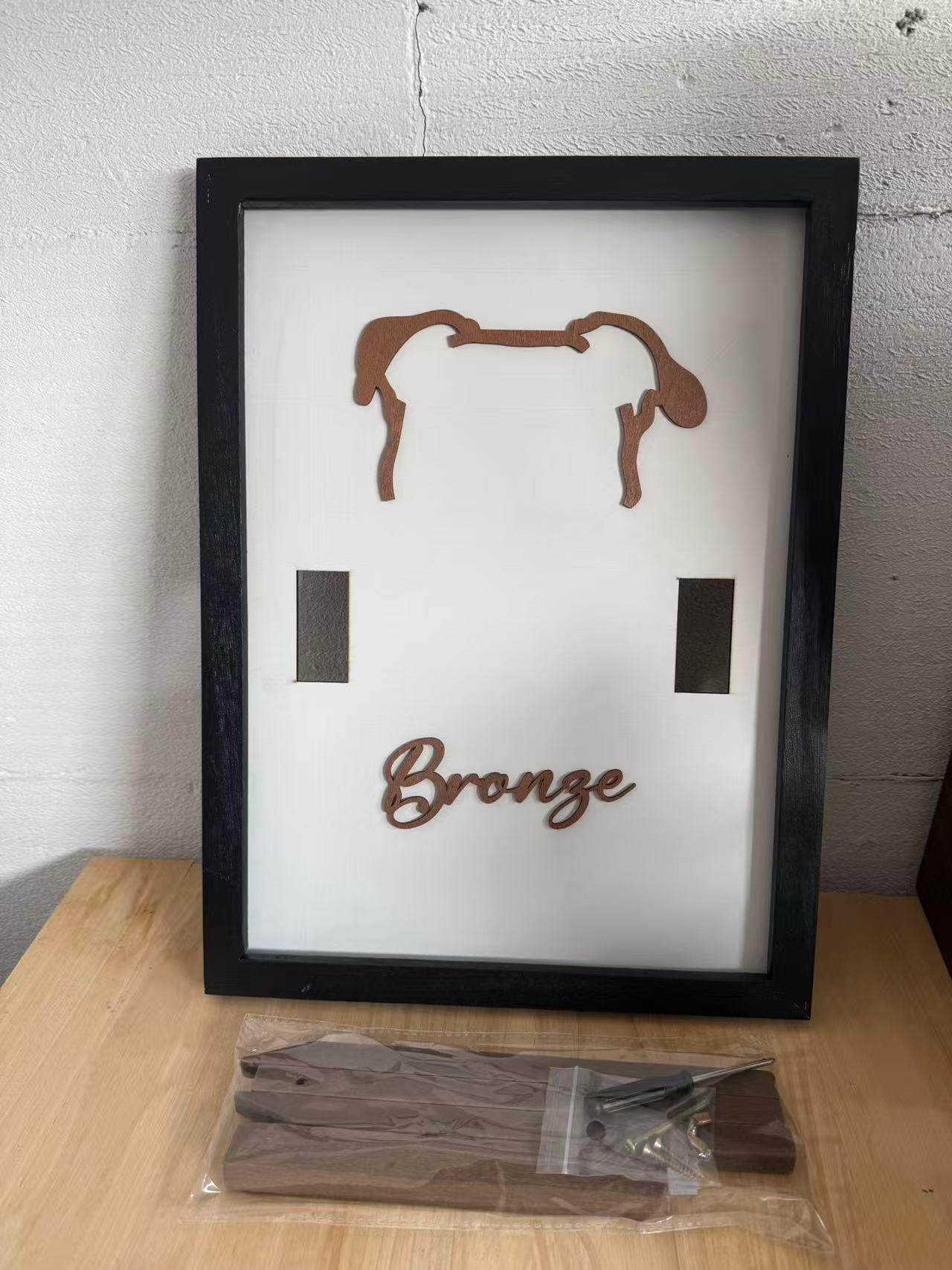 Holidays, gifts Wooden Dog Collar Photo Frame Display Stand