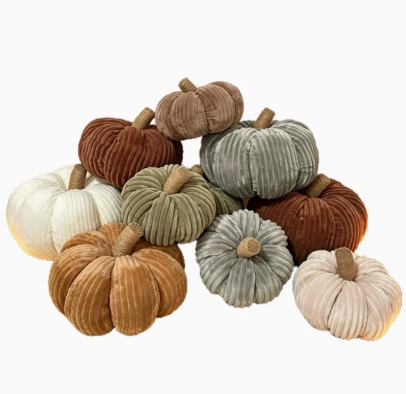 Fabric pumpkin ornament Corduroy Pumpkin