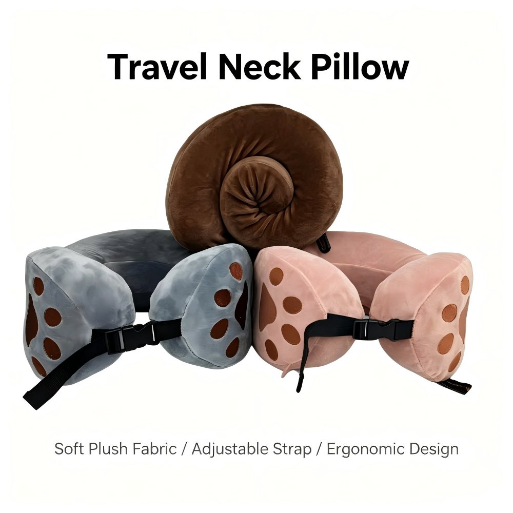 U-shaped pillow Memory Foam U-Shaped Pillow with Embroidered Animal Paw Print