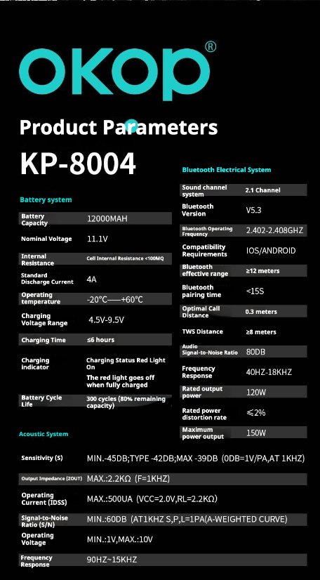 Portable Outdoor Bluetooth Speaker KP-8004 Outdoor Wireless Bluetooth Speaker