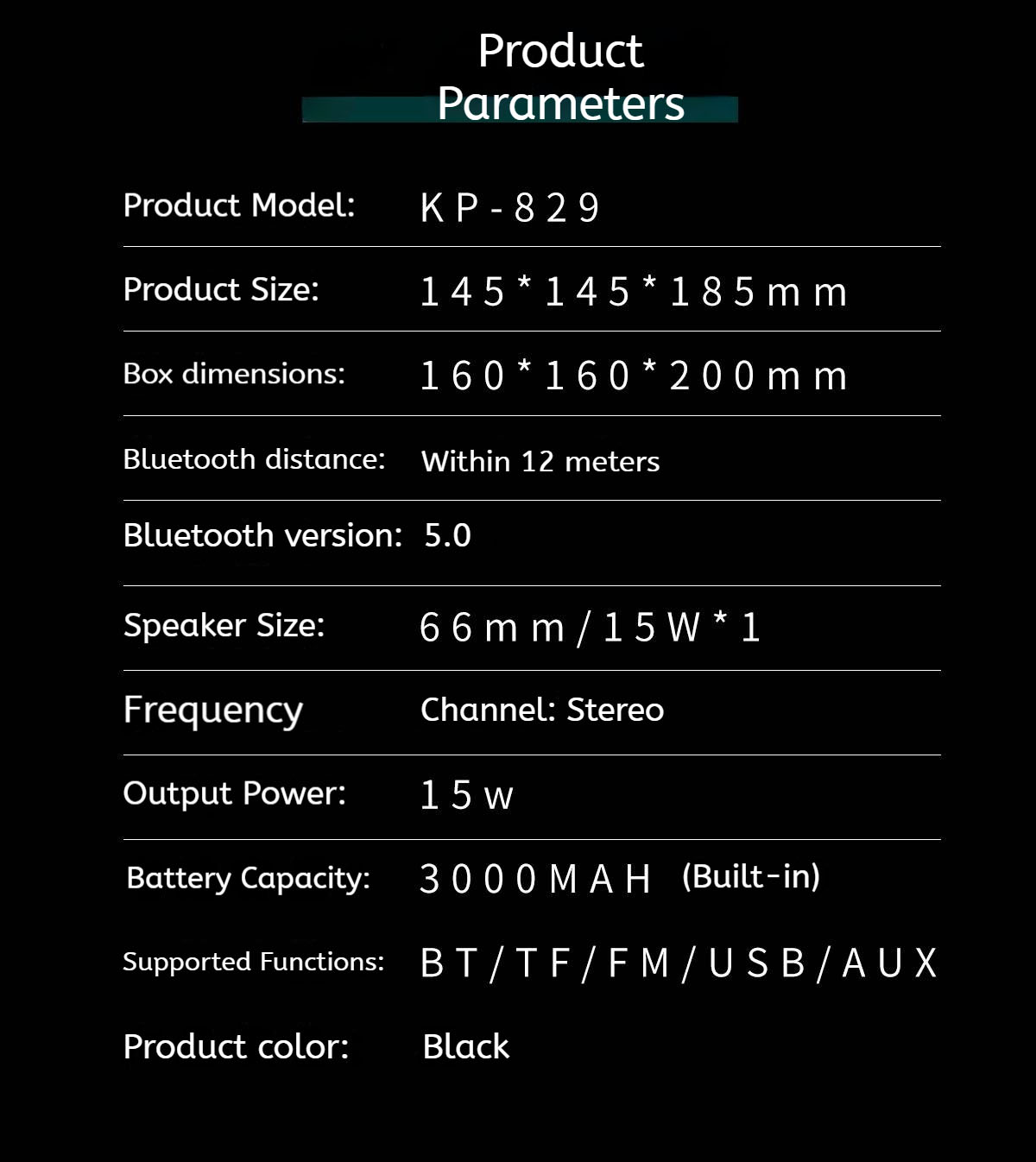 Portable Outdoor Bluetooth Speaker KP-829 Wireless bluetooth speaker