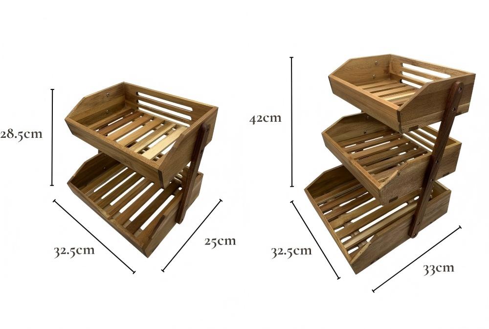 Kitchen Utensil Storage Multi-tier wooden-frame storage rack