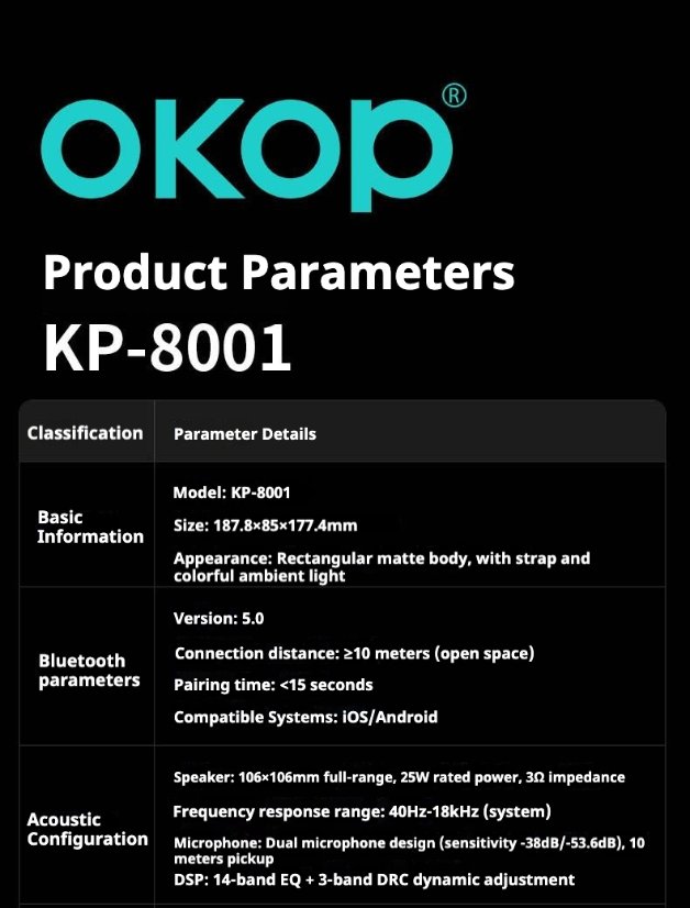 Karaoke Speaker System KP-8001 Wireless Microphone Bluetooth Speaker