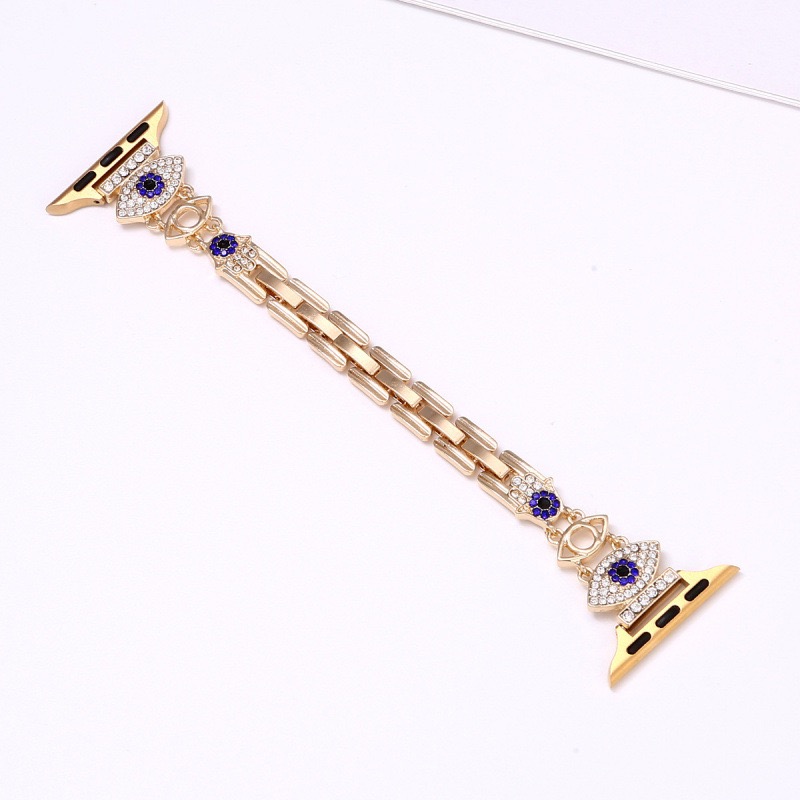 Alloy watch band Evil Eye Rhinestone Metal Strap for Apple Watch All Series