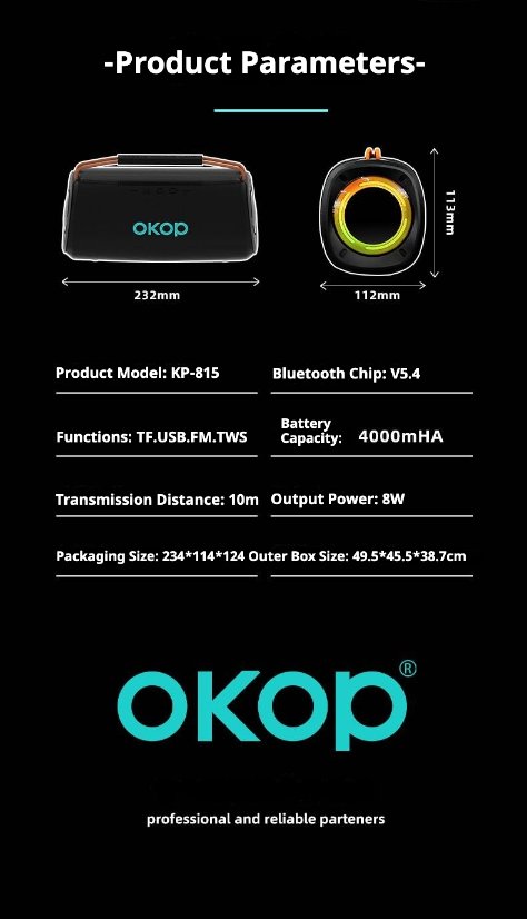 Portable Outdoor Bluetooth Speaker KP-815 Wireless Bluetooth Speaker