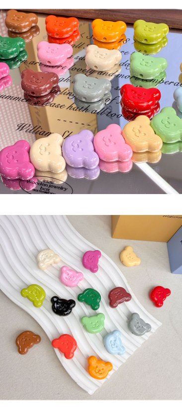 High-Quality UV Beads Cute painted bear