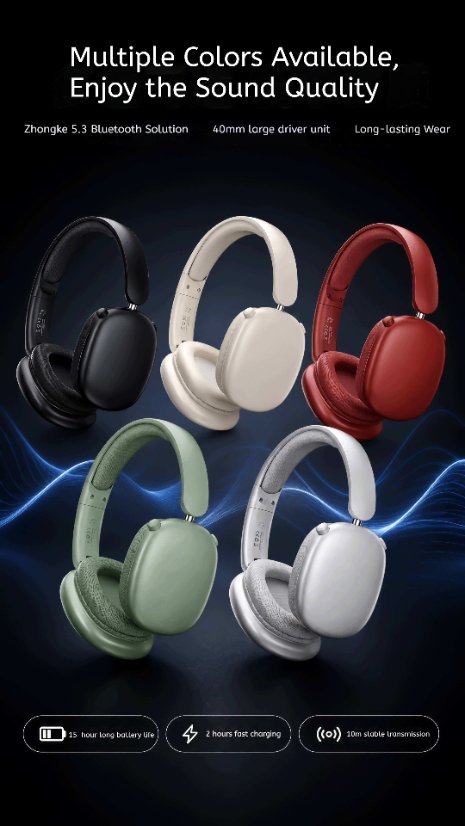 Over-Ear Headphones KP-H104 Wireless Bluetooth Headphones