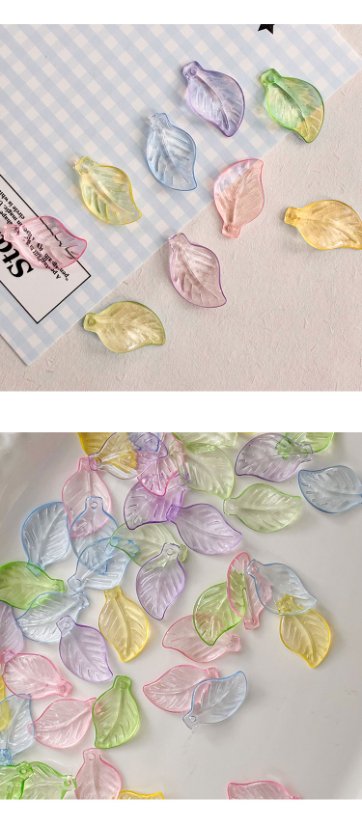 Flower & Leaf Shaped Charms Transparent leaf beads