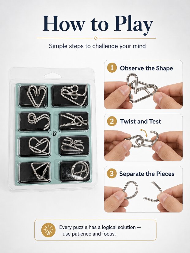 Puzzle Lock 8-piece Set B of Intelligence Unlocking Puzzle Bubble Box