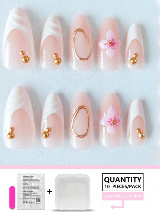 Others White French Press-on Nails
