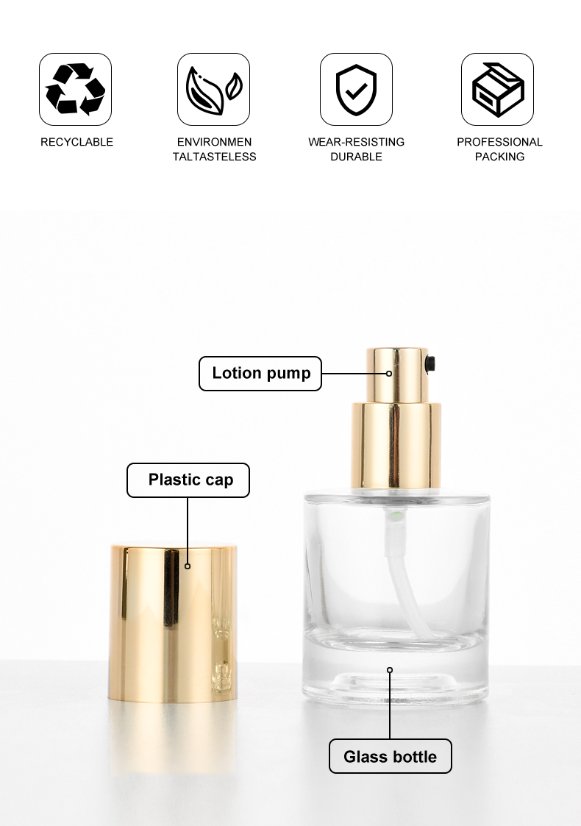 base de maquillaje líquida 46. 30ml Round Foundation Bottle – Customizable Colors