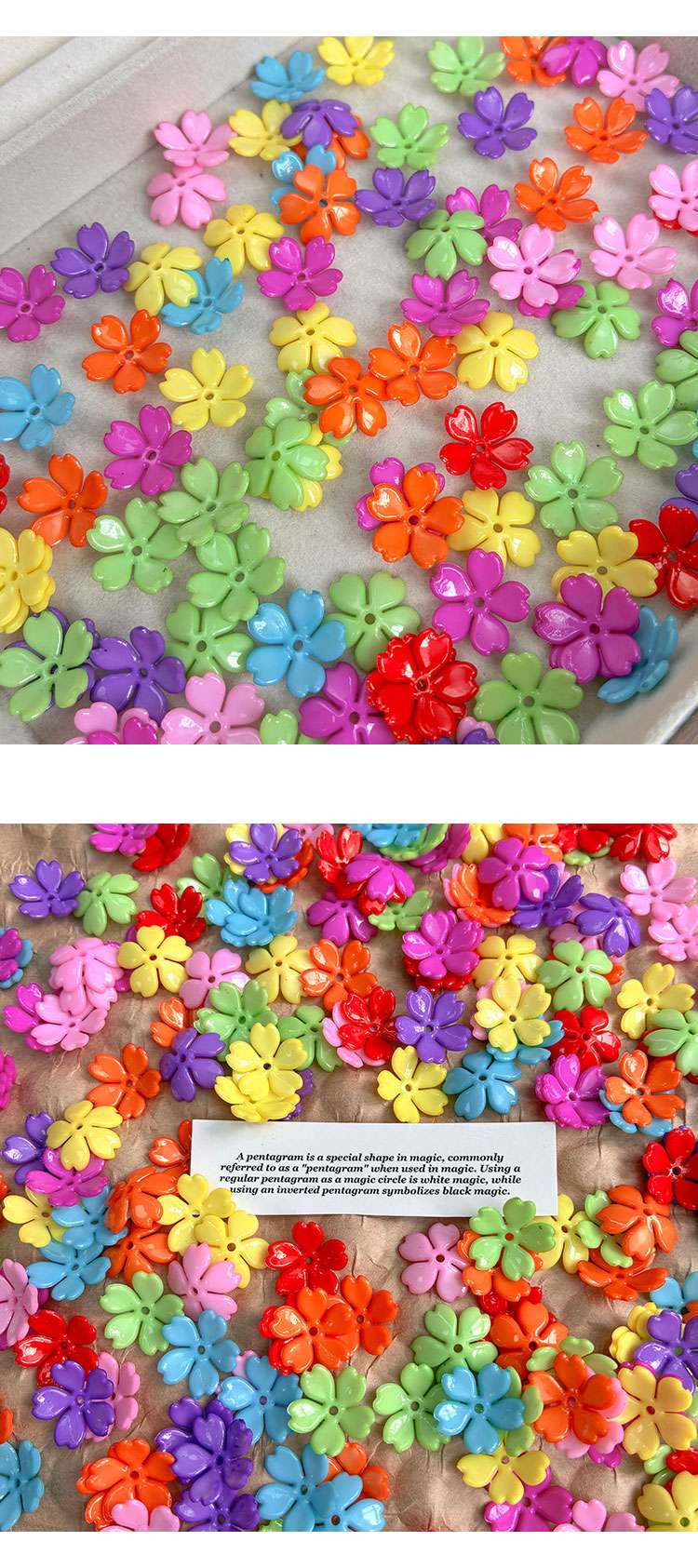 Flower & Leaf Shaped Charms Solid color flower